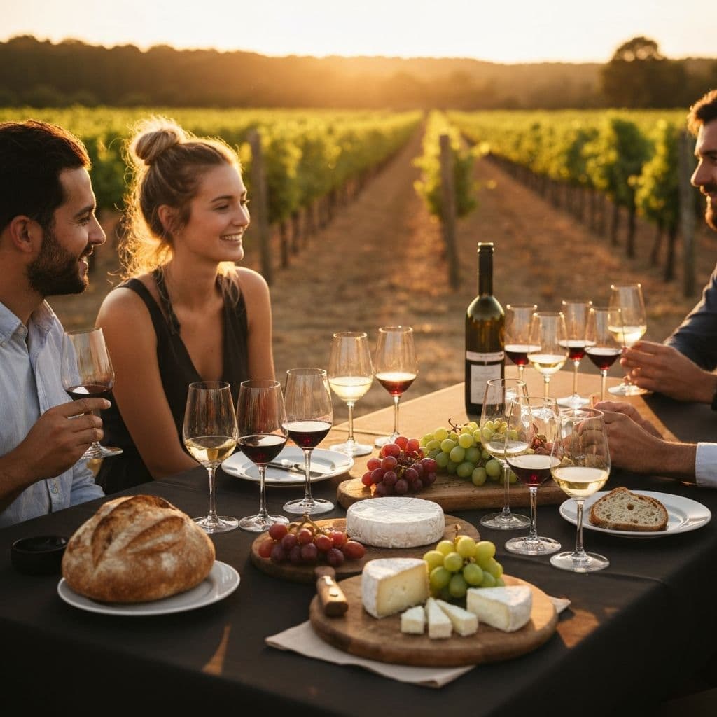 Elegant wine tasting with food pairings