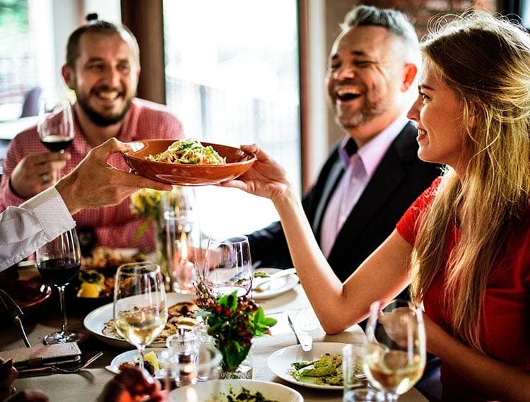 Friends enjoying wine together